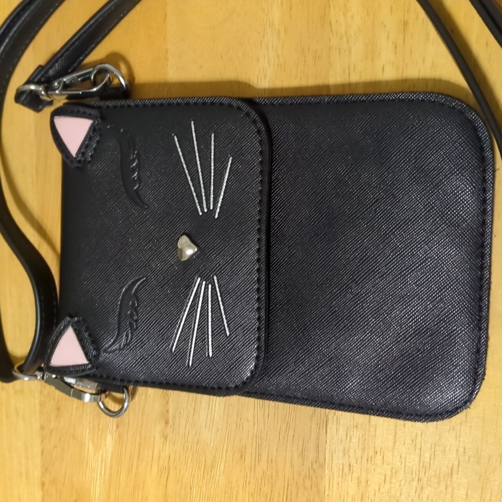 Adorable Black Cat Cell Phone Purse